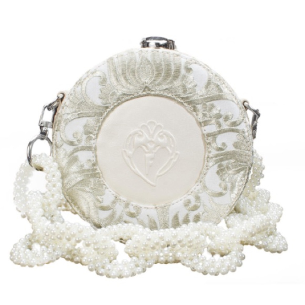 NWT John Fluevog Off-White Laura Leather Round Bag